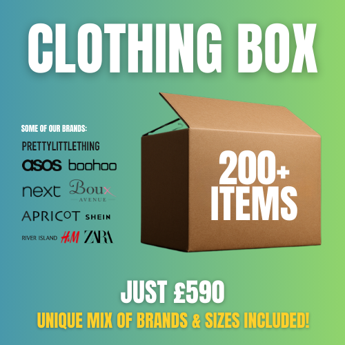 CLOTHING BOX (200+ Items) – 100% NEW ITEMS, MIXED SIZES!